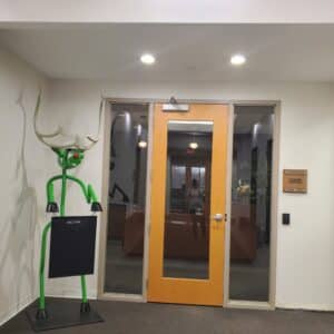 Reindeer office front door