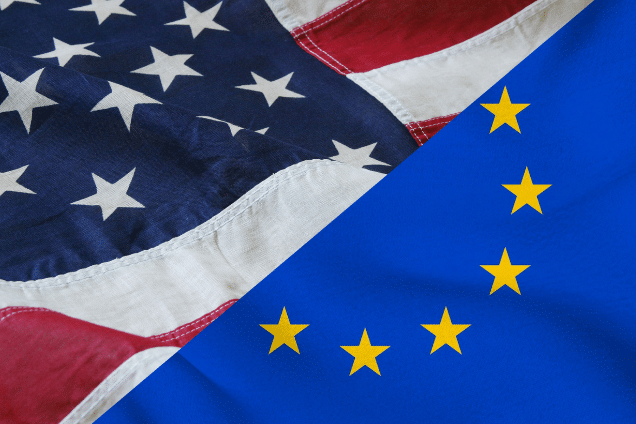 US and EU flags