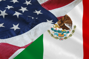 US and Mexico flags