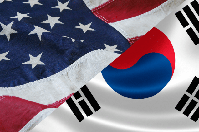Us/South Korea flags