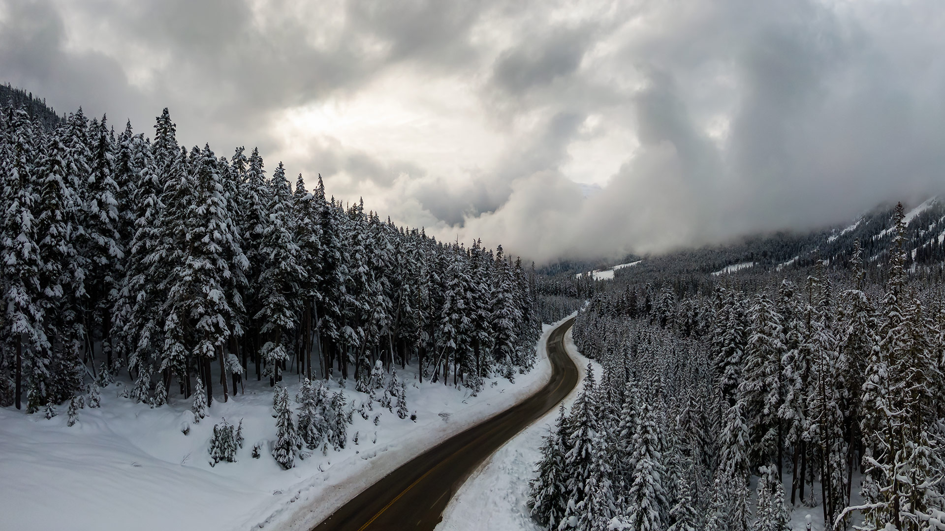 canada snowy road
